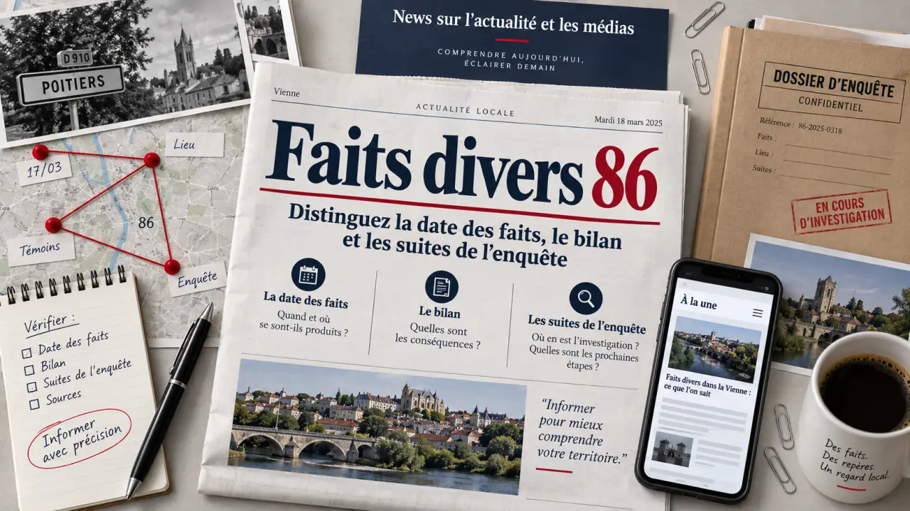 Faits divers 86 : distinguez la date des faits, le bilan et les suites de l’enquête